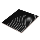 Elegant geometrische abstracte lijnen zwart-wit tegeltje (Zijkant)