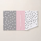 Elegant geometrische driehoeken en stippen in grij bad handdoek (Handdoek)