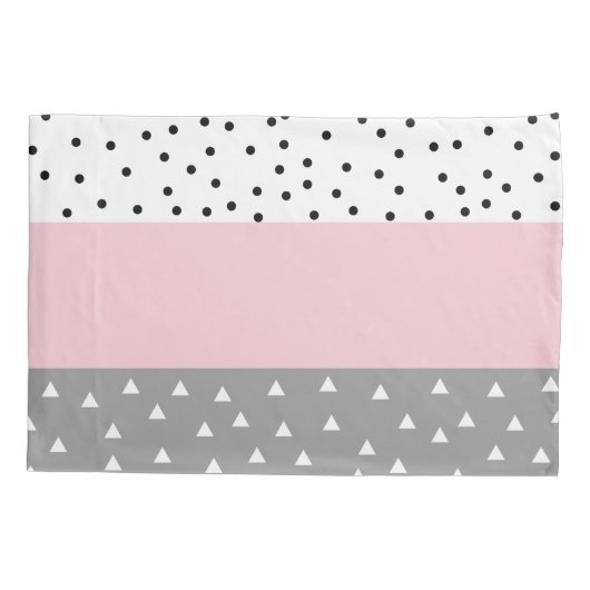 Elegant geometrische driehoeken en stippen in grij kussensloop (Achterkant)