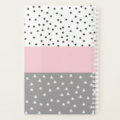 Elegant geometrische driehoeken en stippen in grij planner (Achterkant)