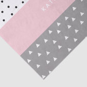 Elegant geometrische driehoeken en stippen in grij tissuepapier (Detail)