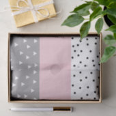 Elegant geometrische driehoeken en stippen in grij tissuepapier (Geschenk)