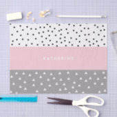 Elegant geometrische driehoeken en stippen in grij tissuepapier (Craft)