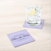 Elegant geometrische lavender sparen de Datum Kartonnen Onderzetters (Insitu)