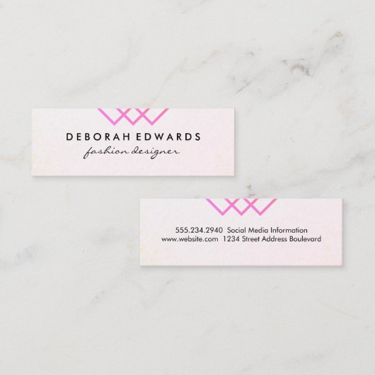 Elegant geometrische lijnen mini visitekaartje (Voorkant / Achterkant)