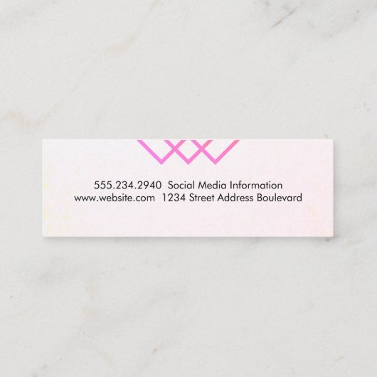 Elegant geometrische lijnen mini visitekaartje (Achterkant)