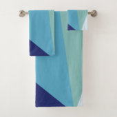 Elegant geometrische marineblauw en zee groene pas bad handdoek (Insitu)
