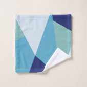 Elegant geometrische marineblauw en zee groene pas bad handdoek (Wasdoekje)