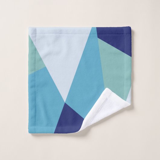 Elegant geometrische marineblauw en zee groene pas bad handdoek (Wasdoekje)