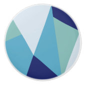 Elegant geometrische marineblauw en zee groene pas keramische knop (Voorkant)