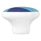 Elegant geometrische marineblauw en zee groene pas keramische knop (Zijkant)