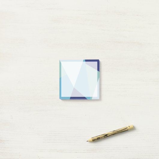 Elegant geometrische marineblauw en zee groene pas post-it® notes (Op bureau)