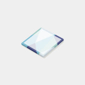 Elegant geometrische marineblauw en zee groene pas post-it® notes (Schuin)