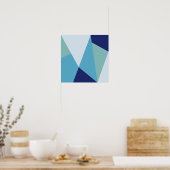Elegant geometrische marineblauw en zee groene pas poster (Keuken)