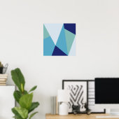 Elegant geometrische marineblauw en zee groene pas poster (Thuiskantoor)