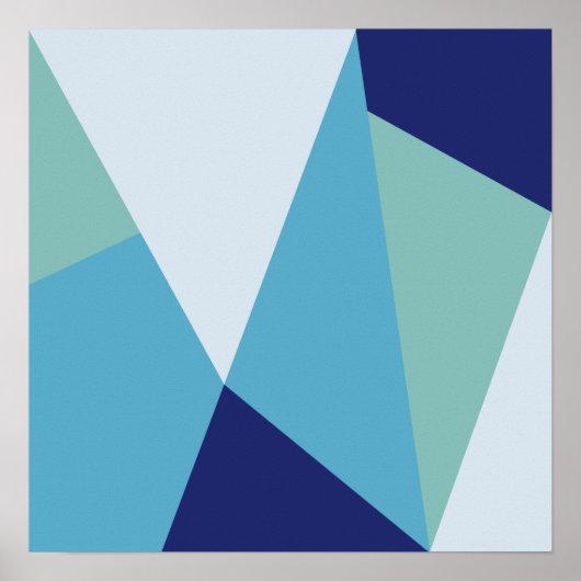 Elegant geometrische marineblauw en zee groene pas poster (Voorkant)