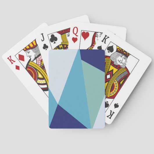 Elegant geometrische marineblauw en zee groene pas speelkaarten (Achterkant)
