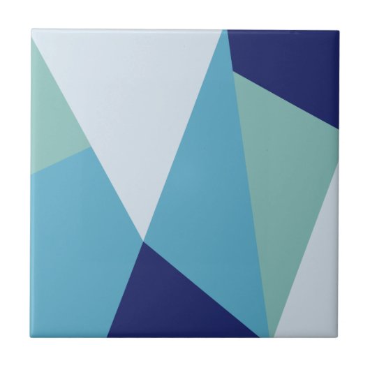 Elegant geometrische marineblauw en zee groene pas tegeltje (Voorkant)