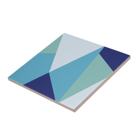 Elegant geometrische marineblauw en zee groene pas tegeltje (Zijkant)