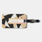 Elegant geometrische marmer - Gepersonaliseerd Bagagelabel (Achterkant horizontaal)