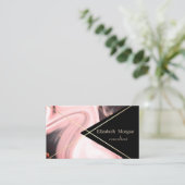 Elegant Geometrische marmer Gold Stripes Visitekaartje (Staand voorkant)