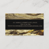 Elegant geometrische marmer, zwarte gouden strepen visitekaartje (Achterkant)