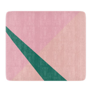 Elegant geometrische pastelroze perzik groen snijplank