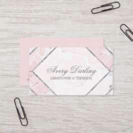 Elegant geometrische roze en grijze marmer Profess Visitekaartje