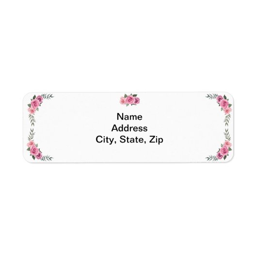 Elegant geometrische roze roze Adresetiketten Etiket (Voorkant)