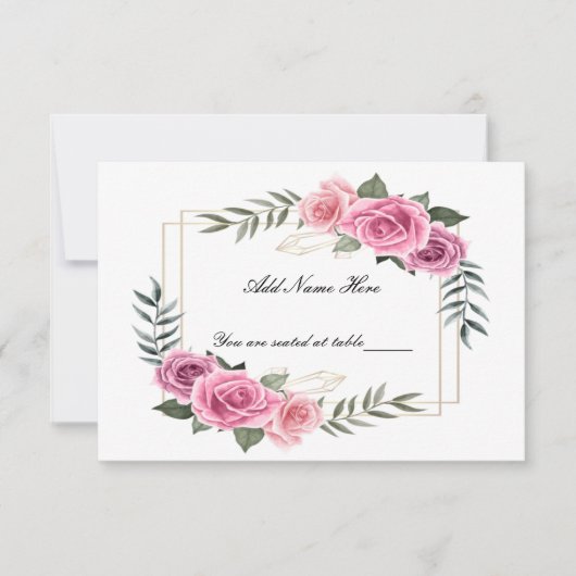 Elegant geometrische roze roze rokerplaatje bedankkaart (Voorkant)