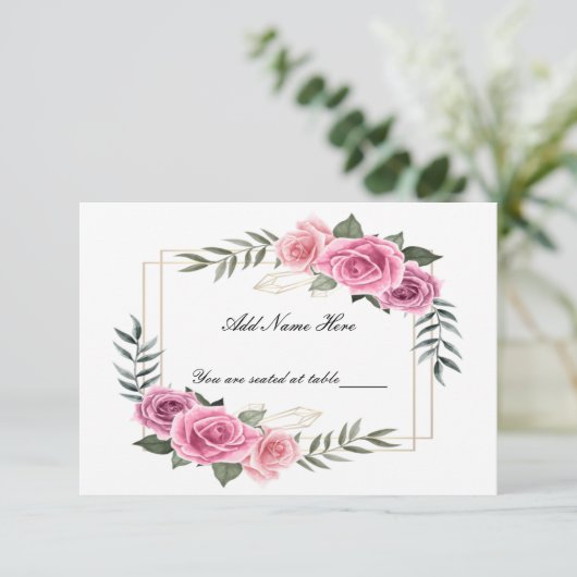 Elegant geometrische roze roze rokerplaatje bedankkaart (Staand voorkant)