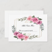 Elegant geometrische roze roze rokerplaatje bedankkaart (Voorkant / Achterkant)