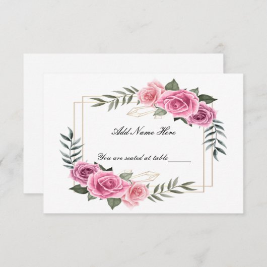 Elegant geometrische roze roze rokerplaatje bedankkaart (Voorkant / Achterkant)