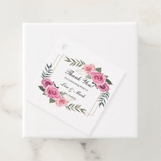 Elegant Geometrische roze roze roodmerken Bedankjes Labels (In situ)