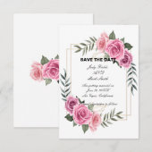 Elegant geometrische roze roze roze roze om de dat bedankkaart (Voorkant / Achterkant)