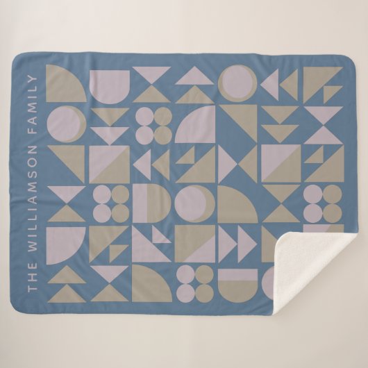 Elegant geometrische vormen Stusty Blue, speciaal  Sherpa Deken (Voorkant (horizontaal))