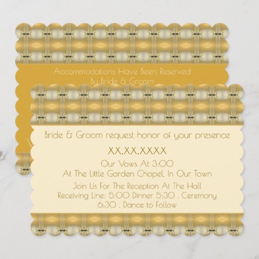 Elegant gepatterd goud en crème kaart (Voorkant / Achterkant)