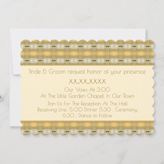 Elegant gepatterd goud en crème kaart (Voorkant)