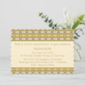 Elegant gepatterd goud en crème kaart (Staand voorkant)