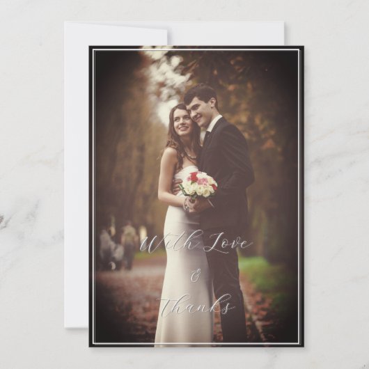 Elegant gepersonaliseerd 1 fotoscript bedankkaart (Voorkant)