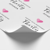 Elegant gepersonaliseerd 30e verjaardag cadeaupapier (Hoek)