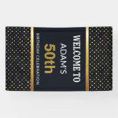 Elegant gepersonaliseerd 50e verjaardag Gold Spandoek (Horizontaal)