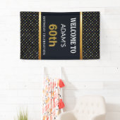 Elegant gepersonaliseerd 60e verjaardag Gold Spandoek (Insitu)