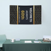 Elegant gepersonaliseerd 60e verjaardag Gold Spandoek (Beurs)