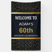 Elegant gepersonaliseerd 60e verjaardag Gold Spandoek (Verticaal)