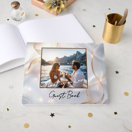 Elegant gepersonaliseerd aandenken voor romantisch gastenboek