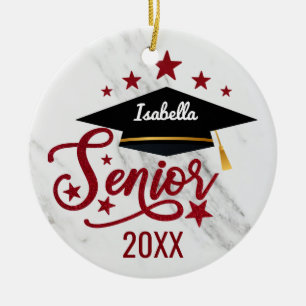 Elegant gepersonaliseerd Afstuderen van de Naam se Keramisch Ornament