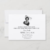 Elegant Gepersonaliseerd Birthday Party Save The Date (Voorkant)