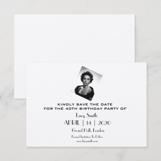 Elegant Gepersonaliseerd Birthday Party Save The Date (Voorkant / Achterkant)
