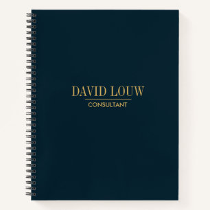 Elegant gepersonaliseerd blauw bedrijf notitieboek